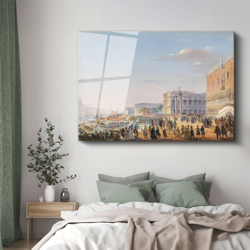 Canaletto - Venedik Rıhtımı Cam Tablo