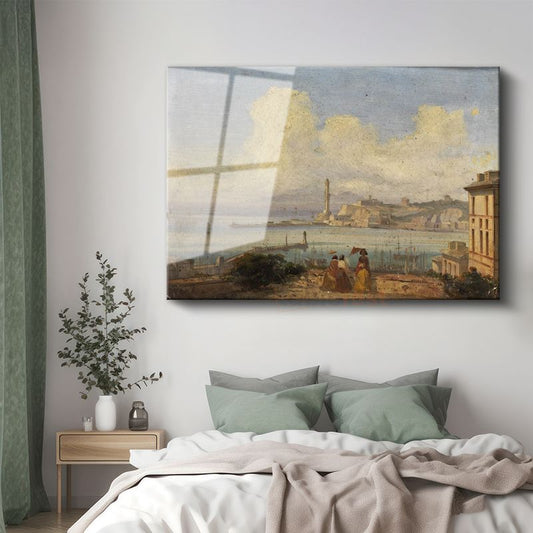 J.M.W. Turner - Genova Limanı Manzarası Cam Tablo