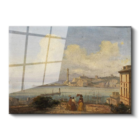 J.M.W. Turner - Genova Limanı Manzarası Cam Tablo