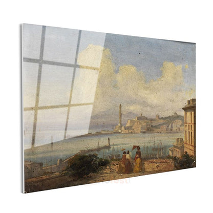 J.M.W. Turner - Genova Limanı Manzarası Cam Tablo