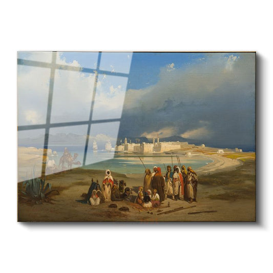 David Roberts - Algiers Limanı Cam Tablo