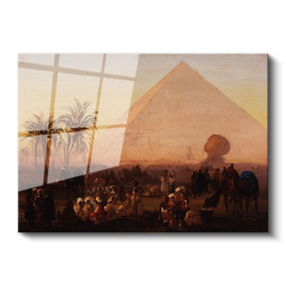 David Roberts - Mısır Piramitleri Cam Tablo