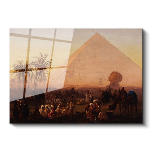 David Roberts - Mısır Piramitleri Cam Tablo