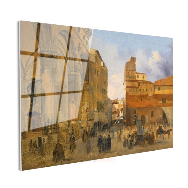 Richard Parkes Bonington - Floransa Meydanı Cam Tablo