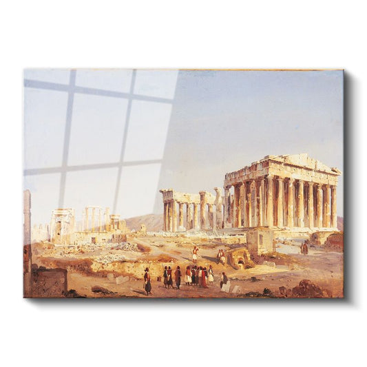 Hubert Robert - Atina Akropolisi ve Parthenon Cam Tablo