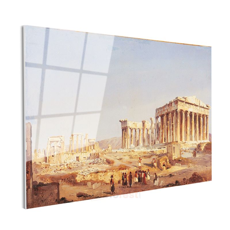 Hubert Robert - Atina Akropolisi ve Parthenon Cam Tablo