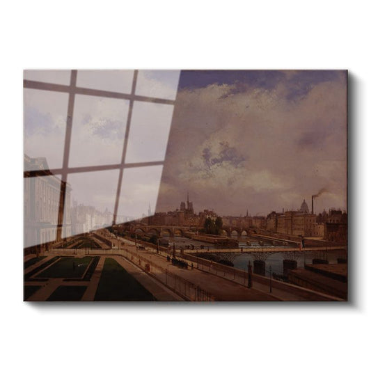 Camille Pissarro - Paris Seine Nehri Panoraması Cam Tablo