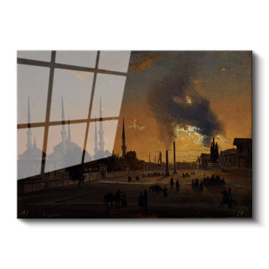 Ivan Aivazovsky - İstanbul Gün Batımı Cam Tablo