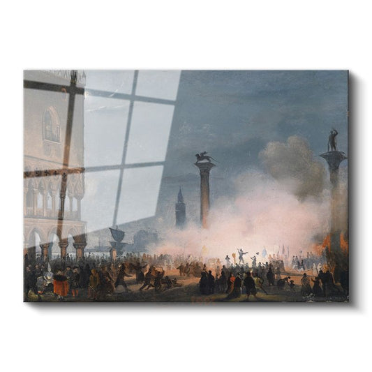 Ippolito Caffi - Venedik San Marco Meydanı Cam Tablo