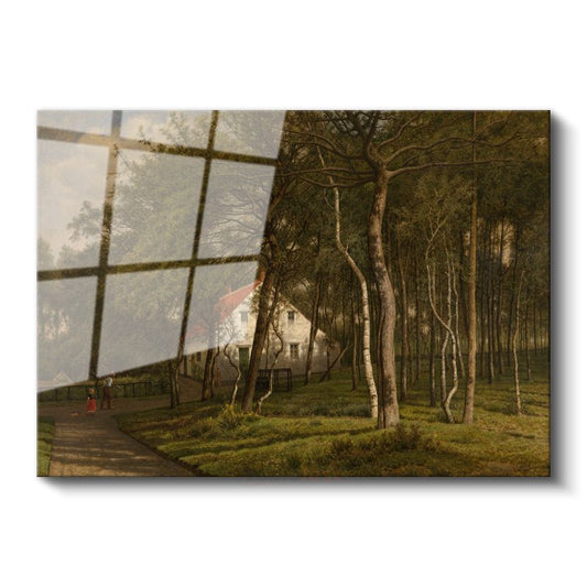 Jean-Baptiste-Camille Corot - Ormandaki Ev Cam Tablo