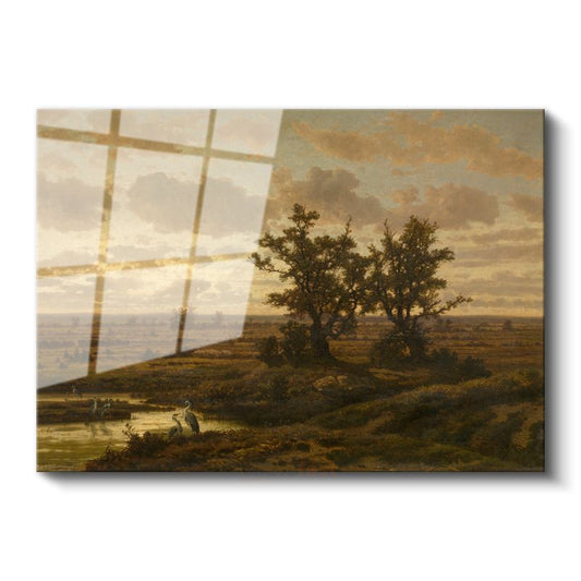 Théodore Rousseau - Ova Manzarası Cam Tablo
