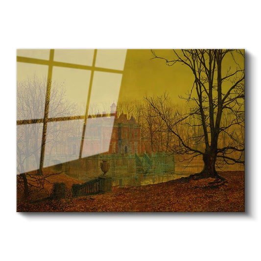John Atkinson Grimshaw - Sonbahar Akşamında Malikane Cam Tablo