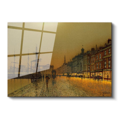 John Atkinson Grimshaw - Liverpool Rıhtımı Cam Tablo