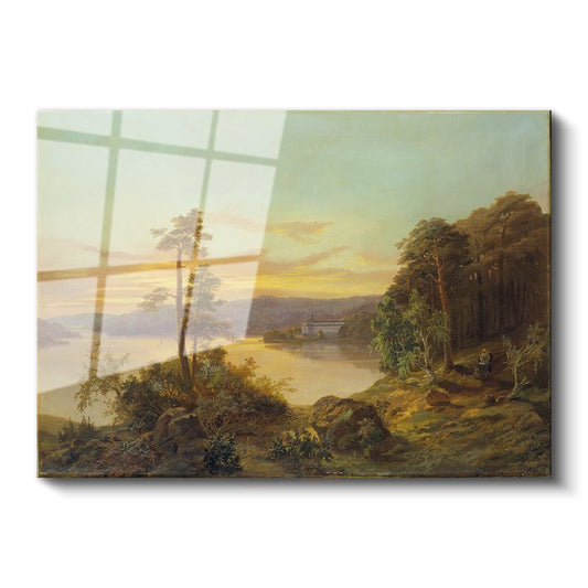 Albert Bierstadt - Göl Manzarası Cam Tablo