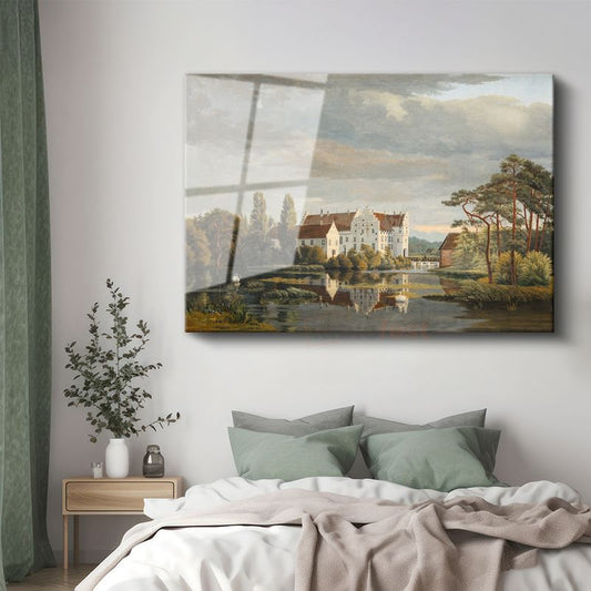 Christoffer Eckersberg - Borup Şatosu Manzarası Cam Tablo