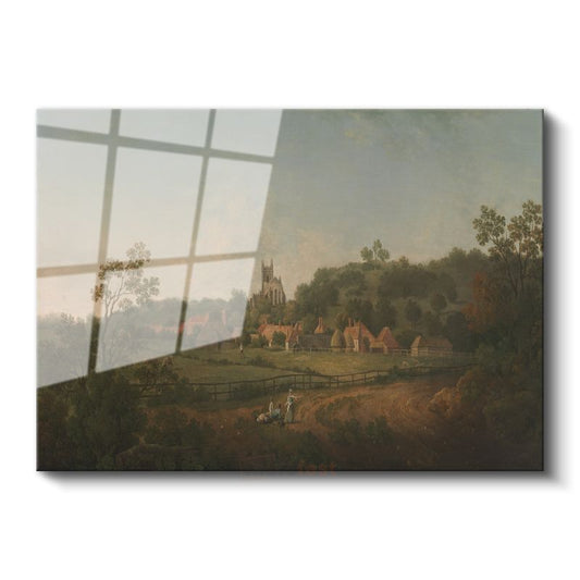 John Constable - İngiliz Kırsal Manzarası Cam Tablo