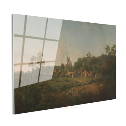 John Constable - İngiliz Kırsal Manzarası Cam Tablo