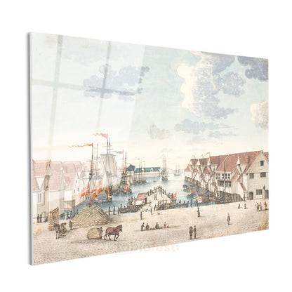 Christoffer Wilhelm Eckersberg - Liman Manzarası Cam Tablo