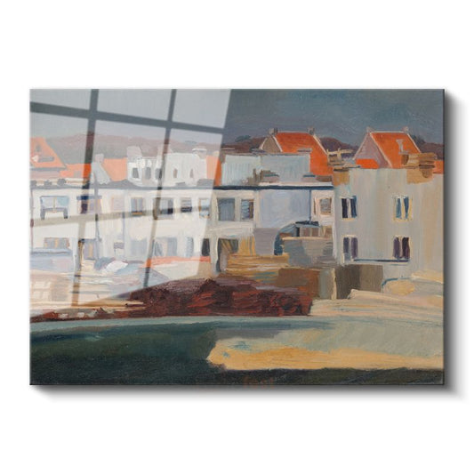 Edward Hopper - Şehir Evleri Cam Tablo