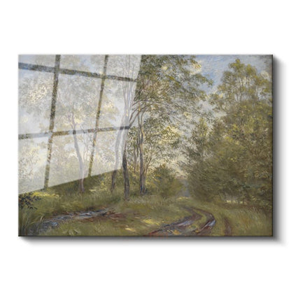 Alfred Sisley - Ağaçlık Patika Cam Tablo
