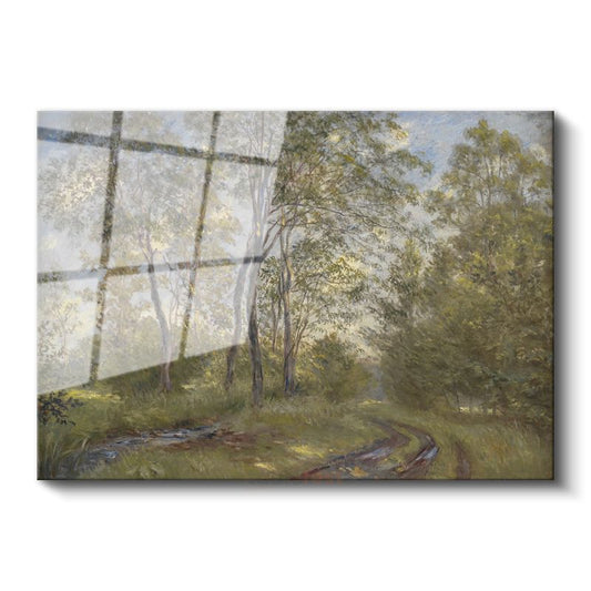 Alfred Sisley - Ağaçlık Patika Cam Tablo