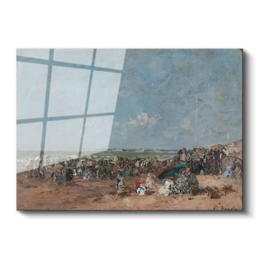 Eugène Boudin - Sahil Manzarası Cam Tablo
