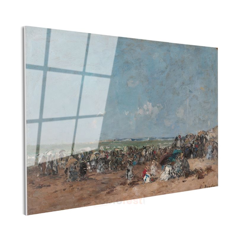Eugène Boudin - Sahil Manzarası Cam Tablo