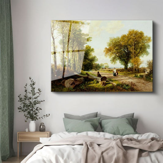 William Trost Richards - Kır Yolu Cam Tablo
