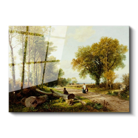 William Trost Richards - Kır Yolu Cam Tablo