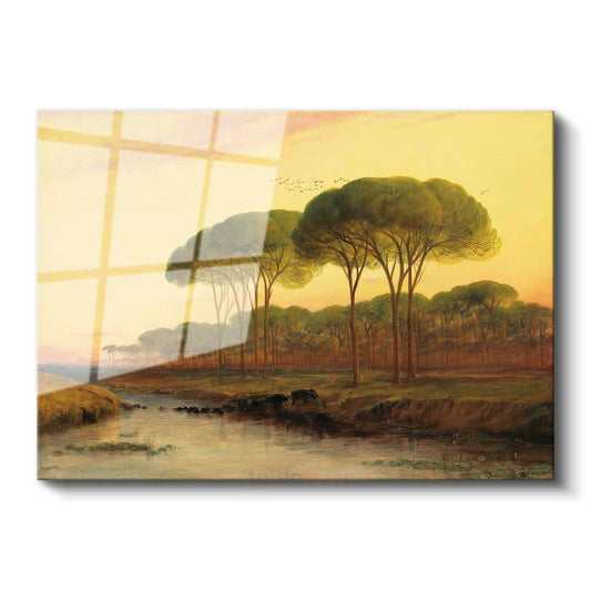George Inness - Toskana Çam Ormanı Cam Tablo