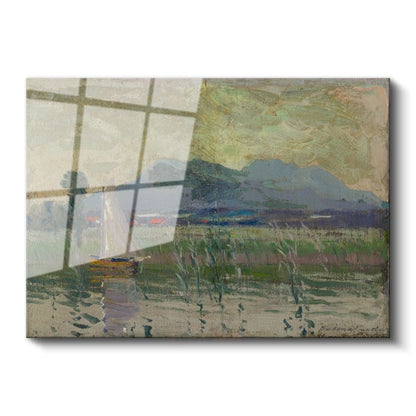 Arthur Streeton - Göl Manzarası Cam Tablo