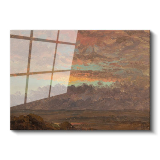 Frederic Edwin Church - Günbatımı Manzarası Cam Tablo
