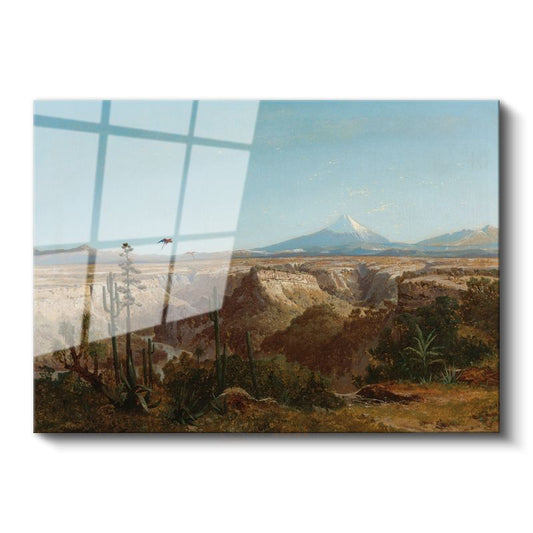 Frederic Edwin Church - Dağ Manzarası Cam Tablo