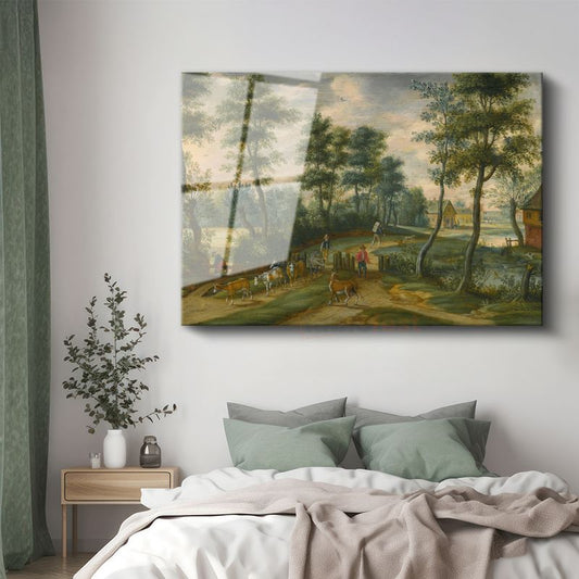 Jan Brueghel - Kırsal Manzara Cam Tablo