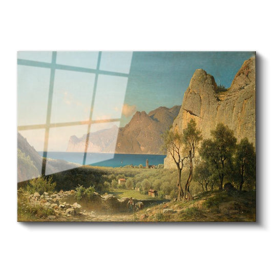 Albert Bierstadt - Akdeniz Kıyısı Cam Tablo