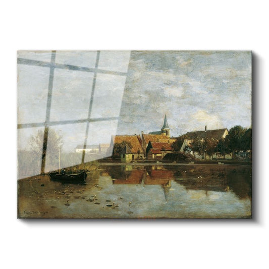 Jean-Baptiste-Camille Corot - Köy Manzarası Cam Tablo