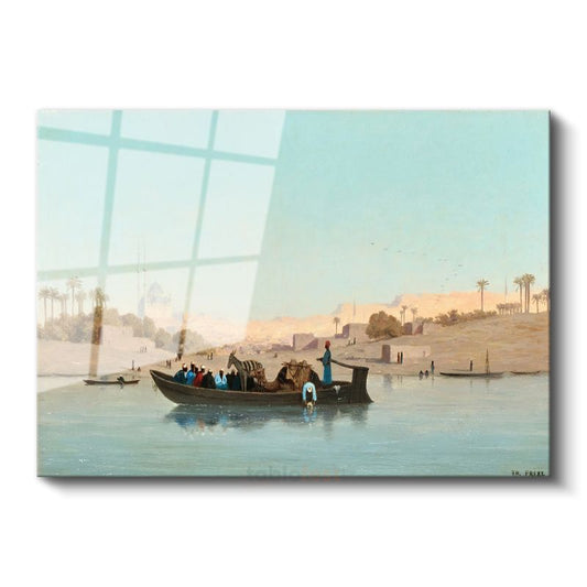 Jean-Léon Gérôme - Nil Nehri Üzerinde Yolculuk Cam Tablo