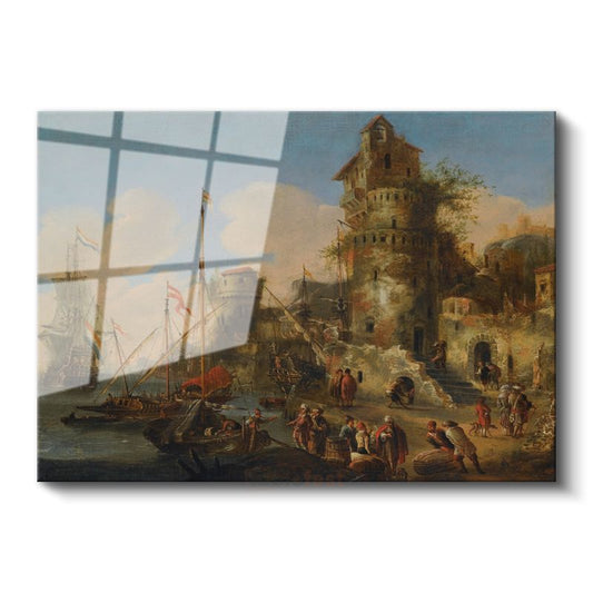 Francesco Guardi - Liman Manzarası Cam Tablo