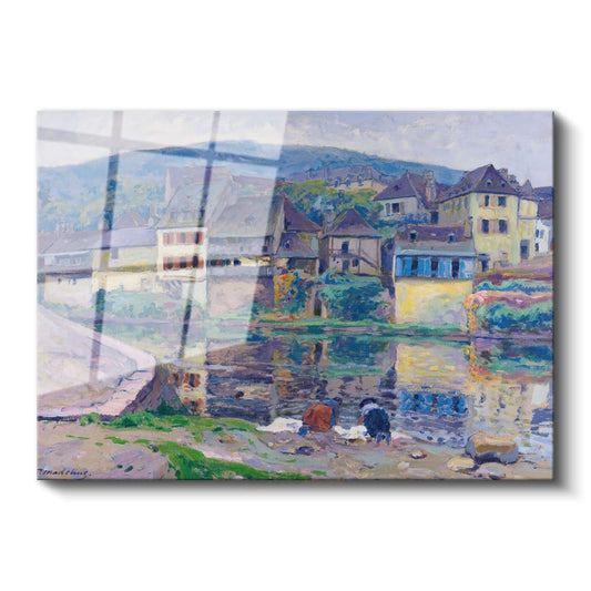 Armand Guillaumin - Nehir Kıyısındaki Köy Cam Tablo
