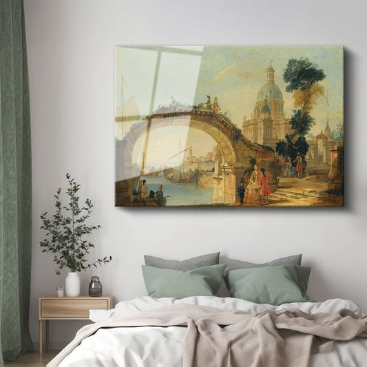 Francesco Guardi - Venedik Köprüsü Cam Tablo