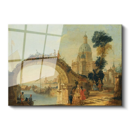 Francesco Guardi - Venedik Köprüsü Cam Tablo