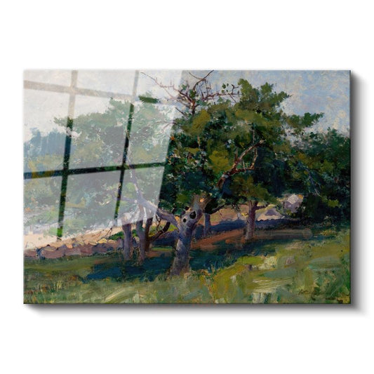 Edward Mitchell Bannister - Ağaçlık Alan Cam Tablo