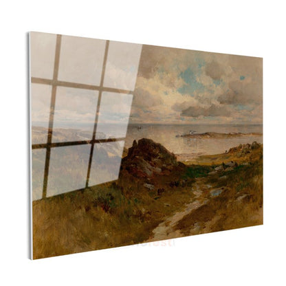 William Trost Richards - Kıyı Manzarası Cam Tablo