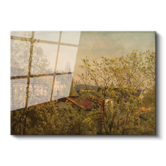 Camille Pissarro - Bahar Manzarası Cam Tablo