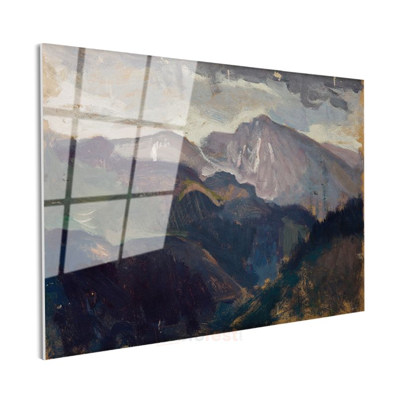 Paul Cézanne - Dağ Manzarası Cam Tablo