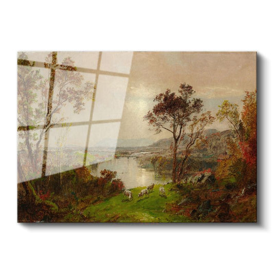 Thomas Cole - Pastoral Vadi Manzarası Cam Tablo
