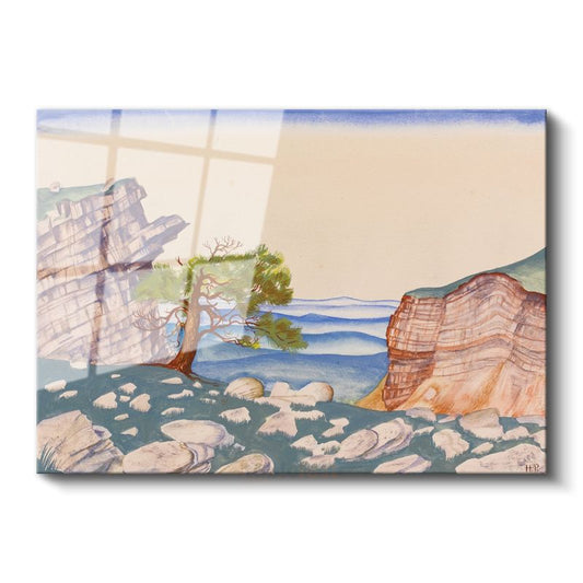 Nicholas Roerich - Dağlar Arasında Çam Cam Tablo