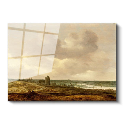 Jan van Goyen - Nehir Kıyısında Kilise Cam Tablo