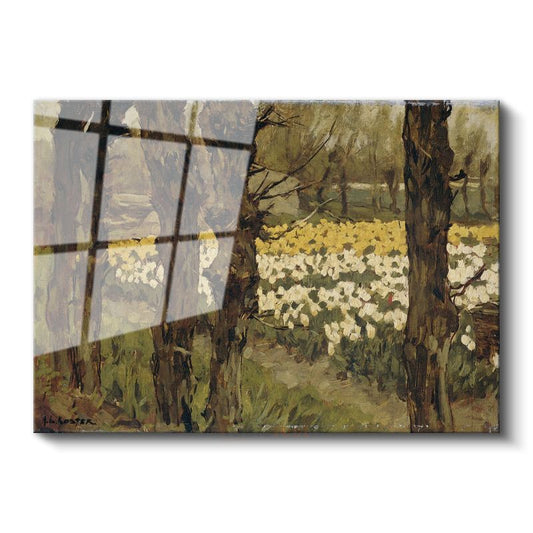 Vincent van Gogh - Nergis Bahçesi Cam Tablo