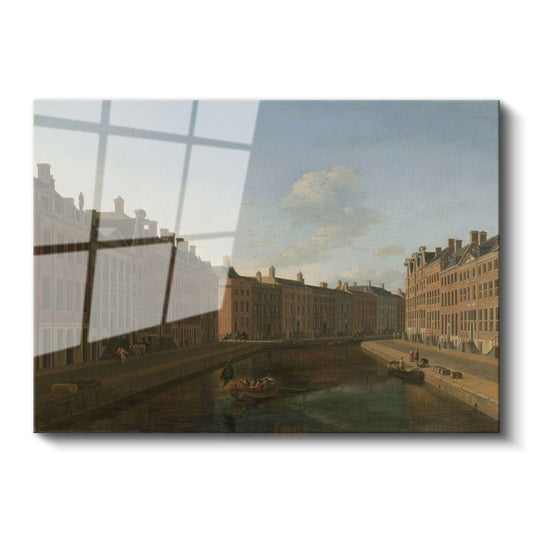 Jan van der Heyden - Amsterdam Kanalı Cam Tablo